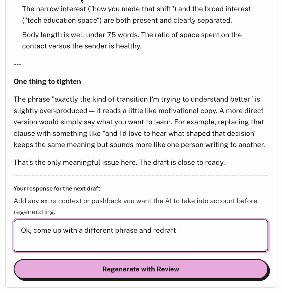 PivotDesk Outreach Draft AI Guidance